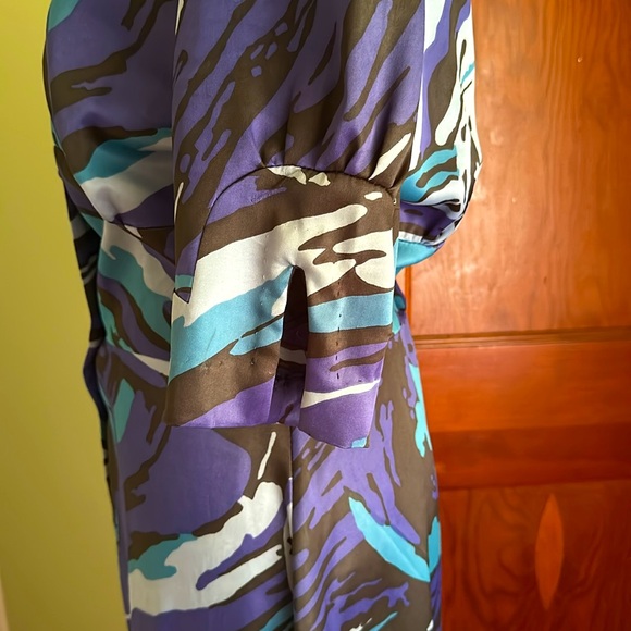 VINTAGE Miss T (English Brand) Blue and Purple Maxi Dress, Size M - Picture 4 of 12